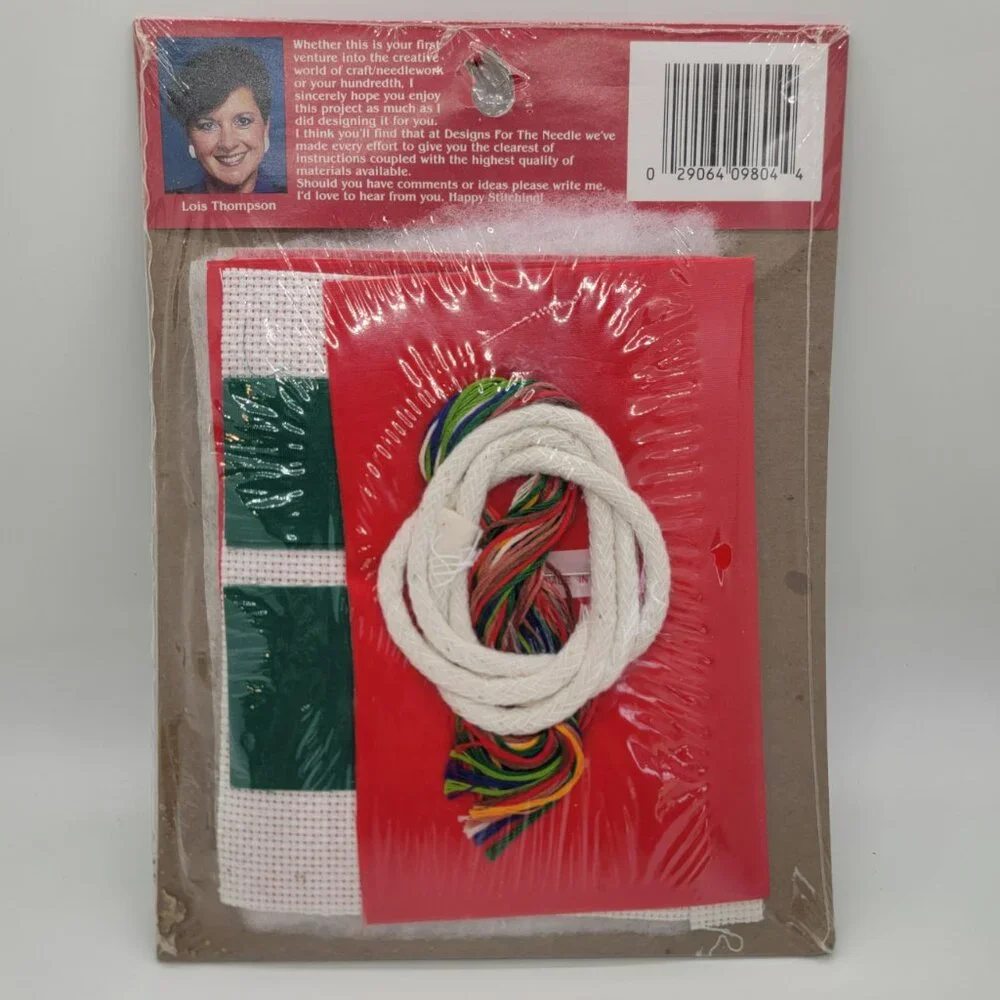 Vintage Counted Cross Stitch Christmas Bear Sock Stocking #9804 DMC Designs Gift - Picture 10 of 12
